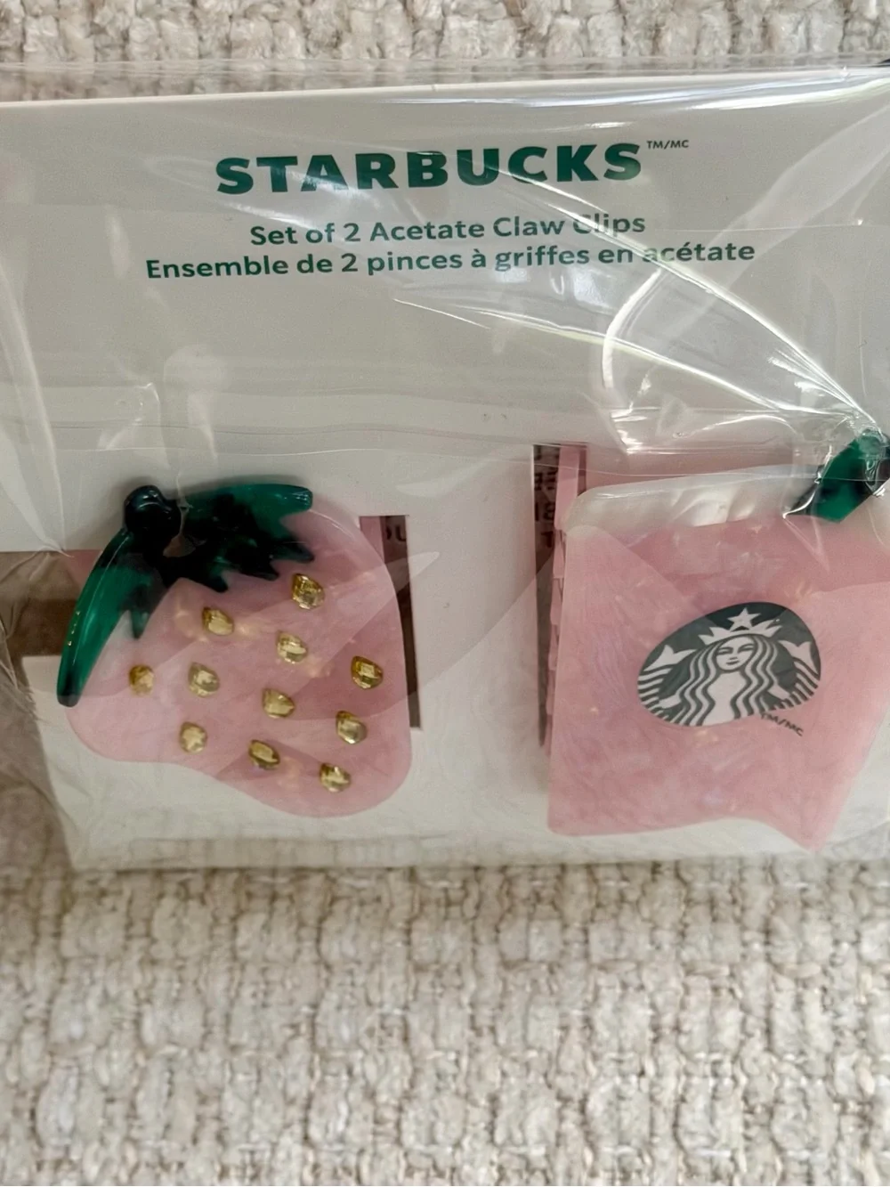 Starbucks Pink Drink Hair Clips 2pc Set IN HAND Limited Edition Summer 2026 HTF
